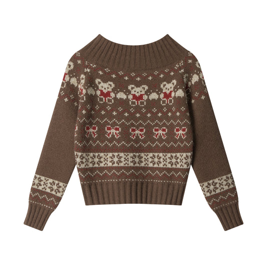 Kitten Knit | Fair Isle Cropped Sweater - Luxuryurbanwear