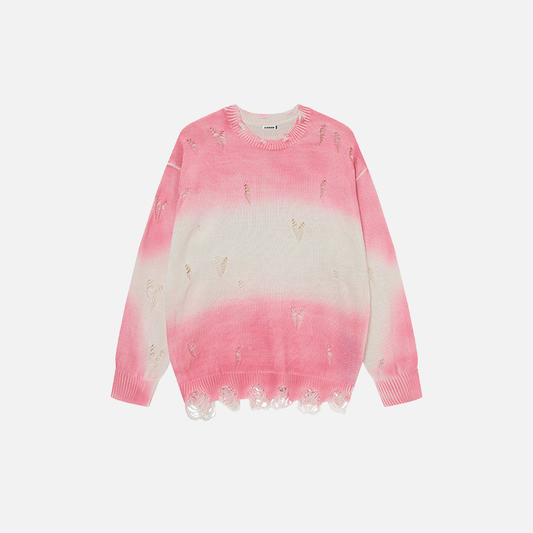 Y2K Vibrant Tie-Dye Oversized Lazy Knit Sweater - Luxuryurbanwear