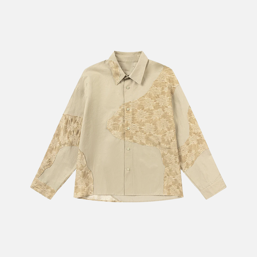Retro Insulated Patchwork Casual Long Sleeve Shirt - Luxuryurbanwear
