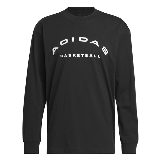 adidas Mens Select Long Sleeve Basketball T-Shirt Black/Cloud White