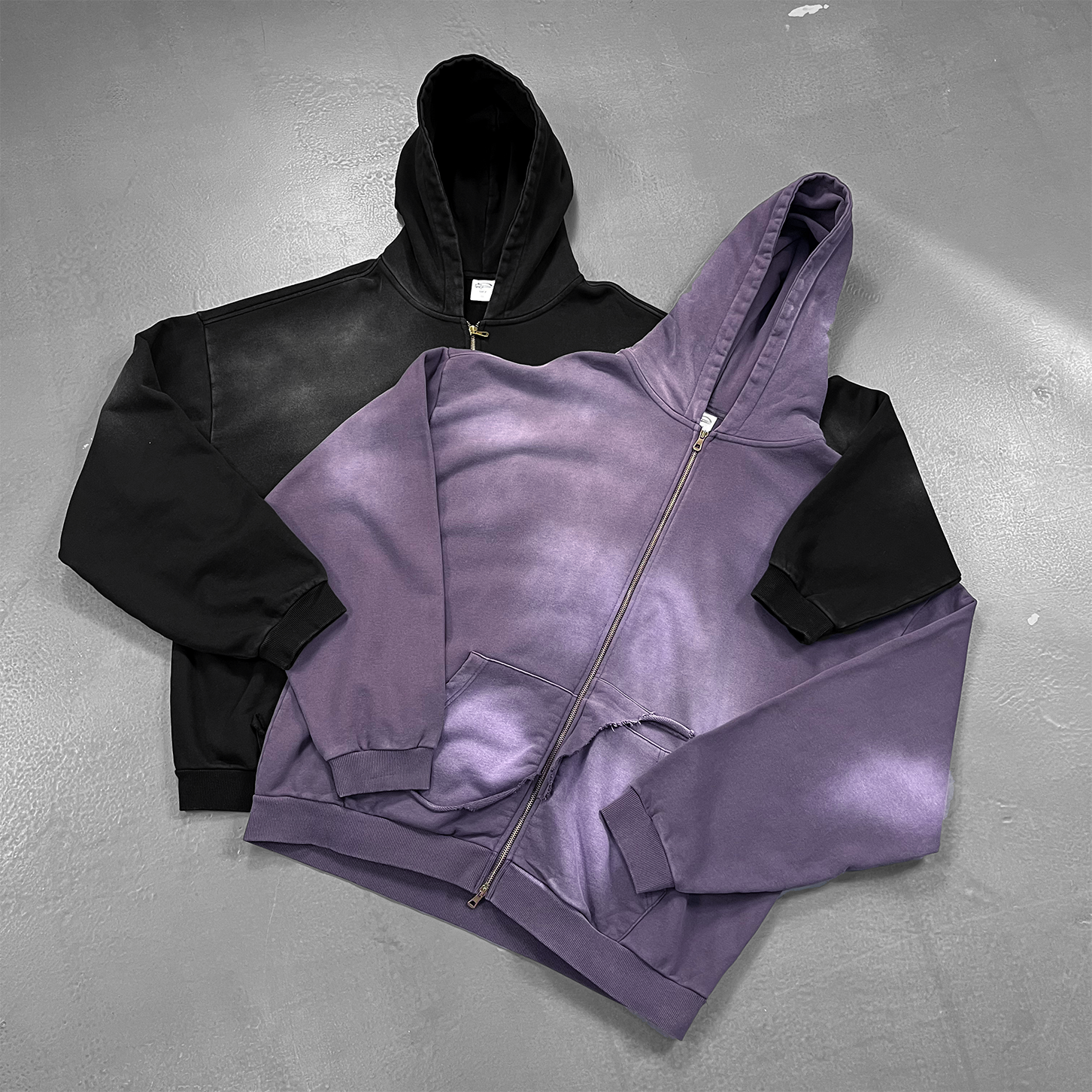 Washed Distressed | Zip-Up Hoodie - Luxuryurbanwear