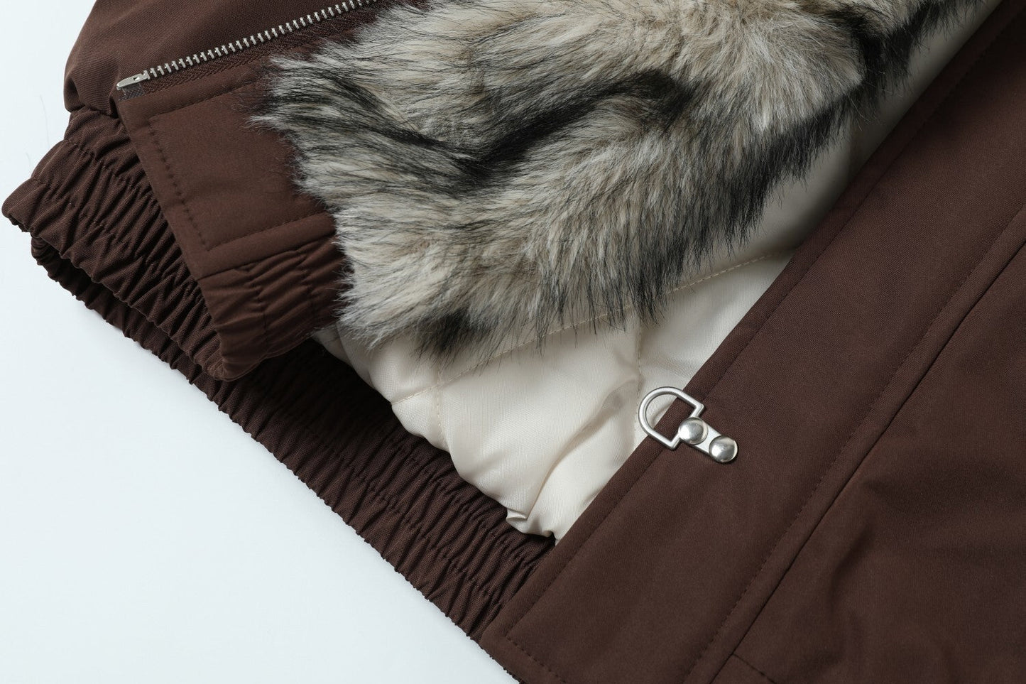 Fur Collar Fleece | Metal Button Coat - Luxuryurbanwear