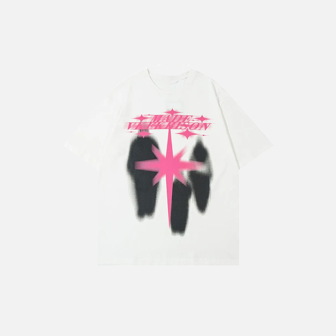 Breathable Shadow Graphic Print Punk Hip Hop T-Shirt - Luxuryurbanwear