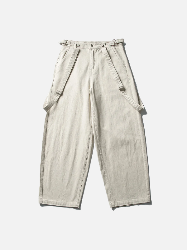 Y2K Detachable Belt Washed Cotton Denim Jeans - Luxuryurbanwear