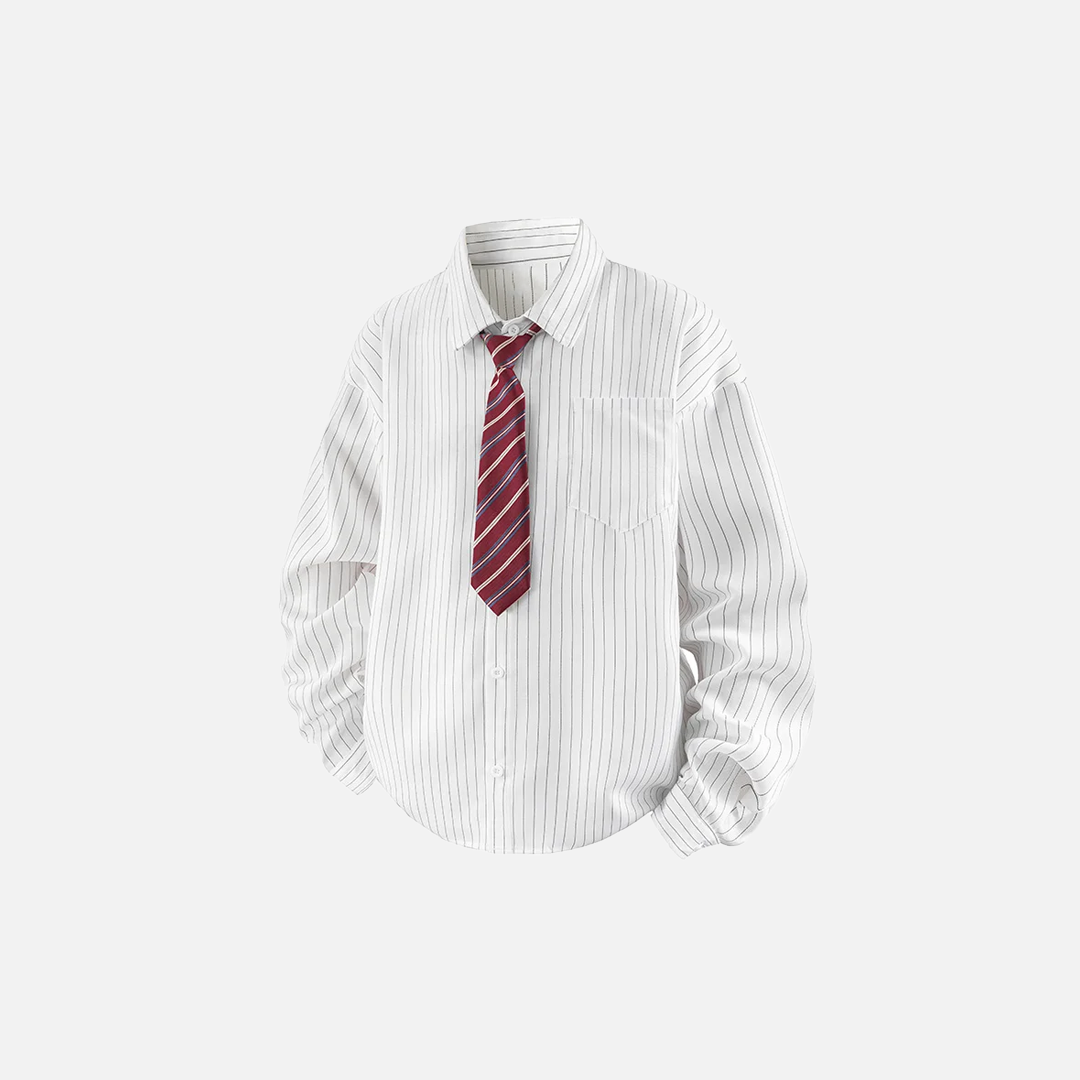 Stylish Striped Pocket Designer Long Sleeve Shirt - Luxuryurbanwear