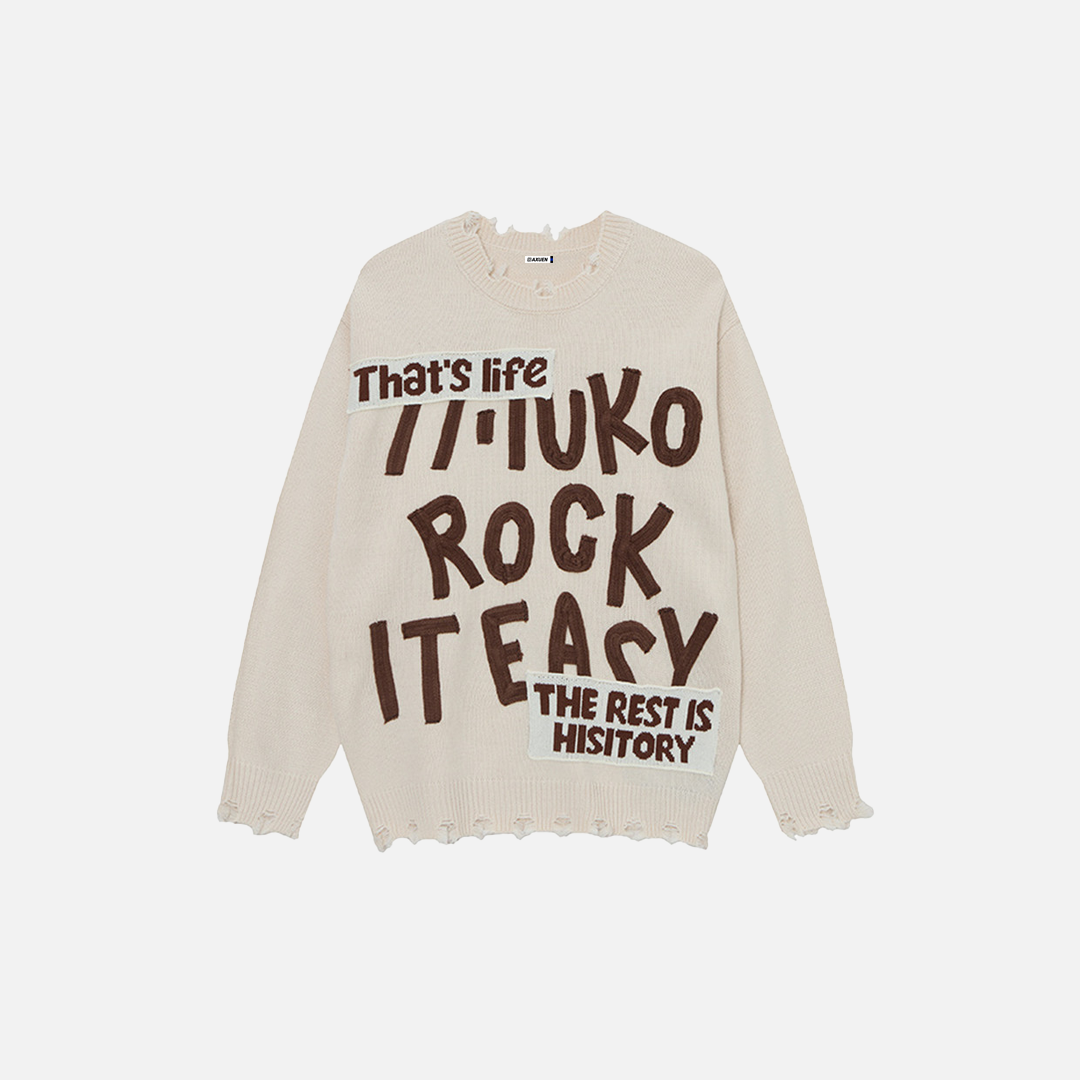 Durable Stylish Oversized Crewneck Knitwear Sweater - Luxuryurbanwear
