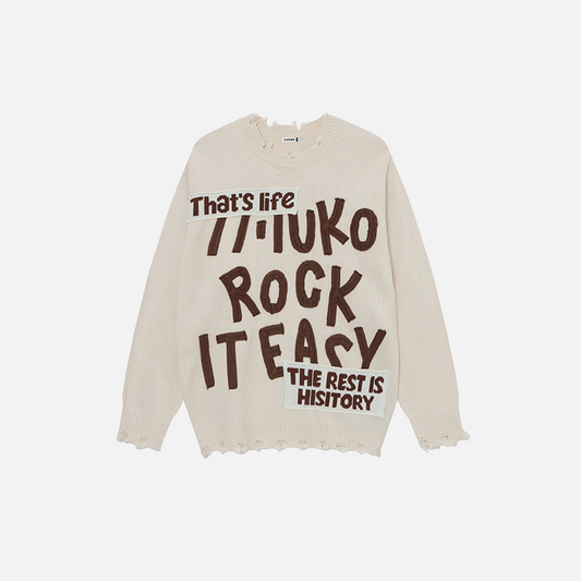 Durable Stylish Oversized Crewneck Knitwear Sweater - Luxuryurbanwear