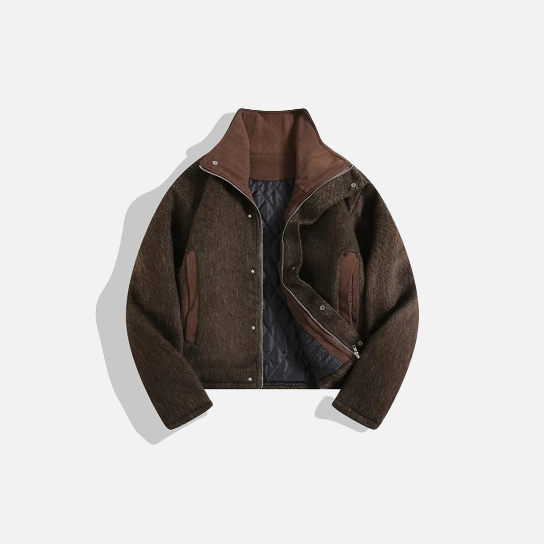 Plush Padded Korean Street Punk Casual Jacket - Luxuryurbanwear