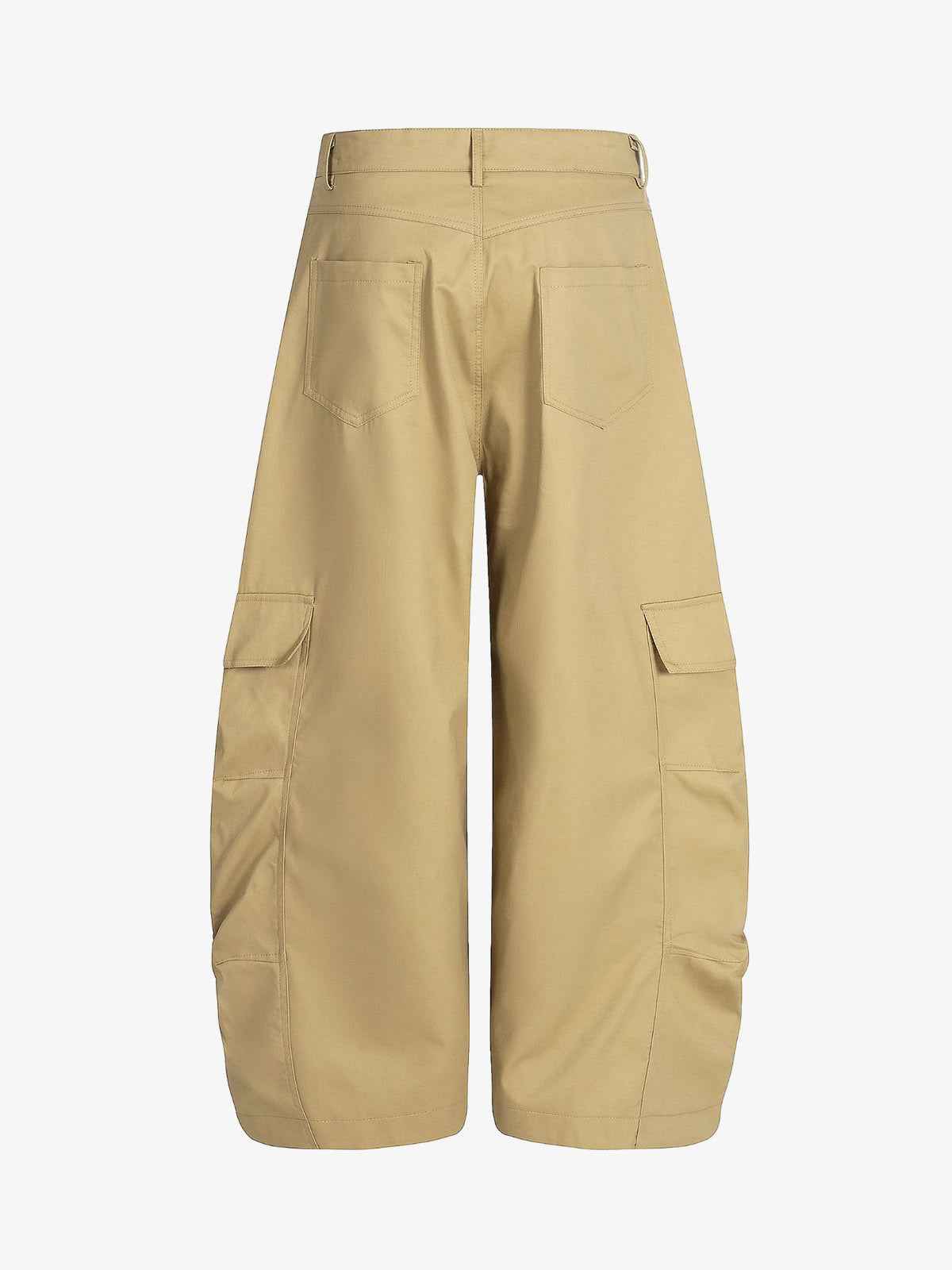Pleated Utility Pocket Wide Leg Cropped Cargo Pants