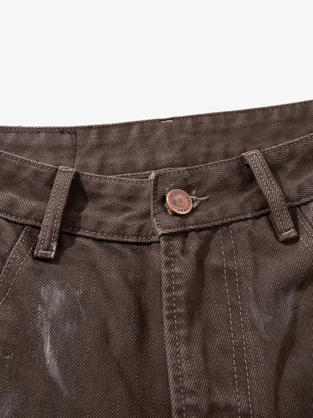Retro Graffiti Painted Distressed Wide-Leg Jeans - Luxuryurbanwear