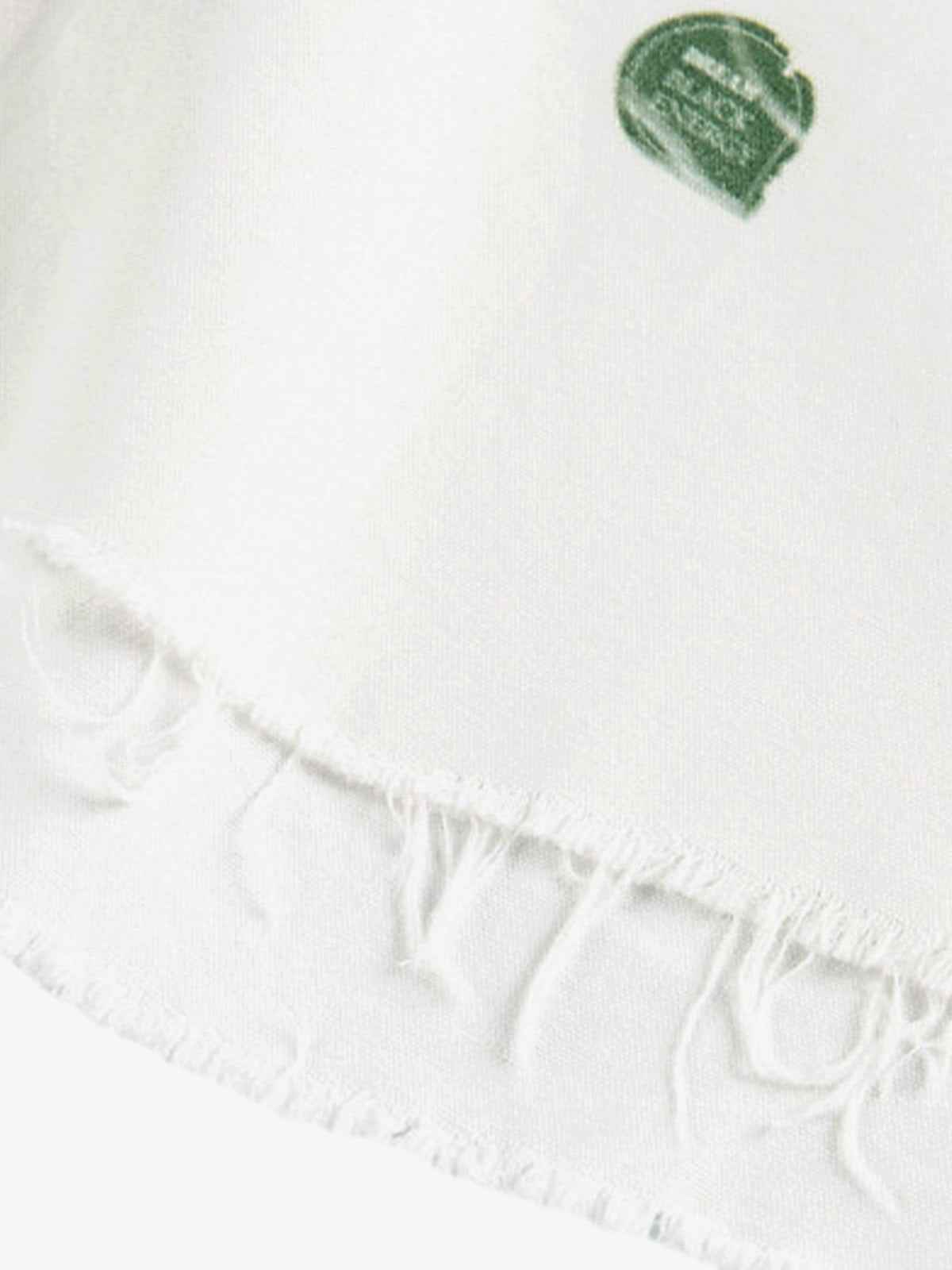 Fun Distressed Raw-Edge Printed Long-Sleeved Shirt