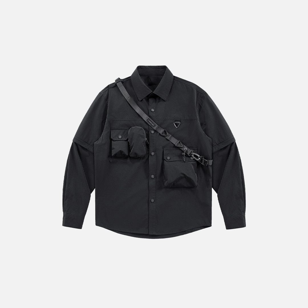 Trendy Functional Multi-Pocket Casual Long Sleeve Shirt - Luxuryurbanwear
