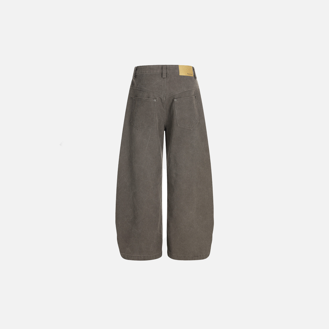 Streetwear Punk Deconstructed Pleated Wide Leg Jeans - Luxuryurbanwear
