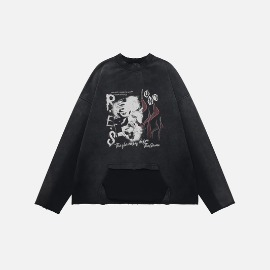 Sweat Patchwork Distressed