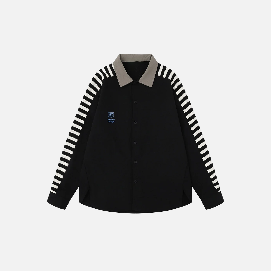 Embroidered Patchwork Cargo Safari Style Shirt - Luxuryurbanwear
