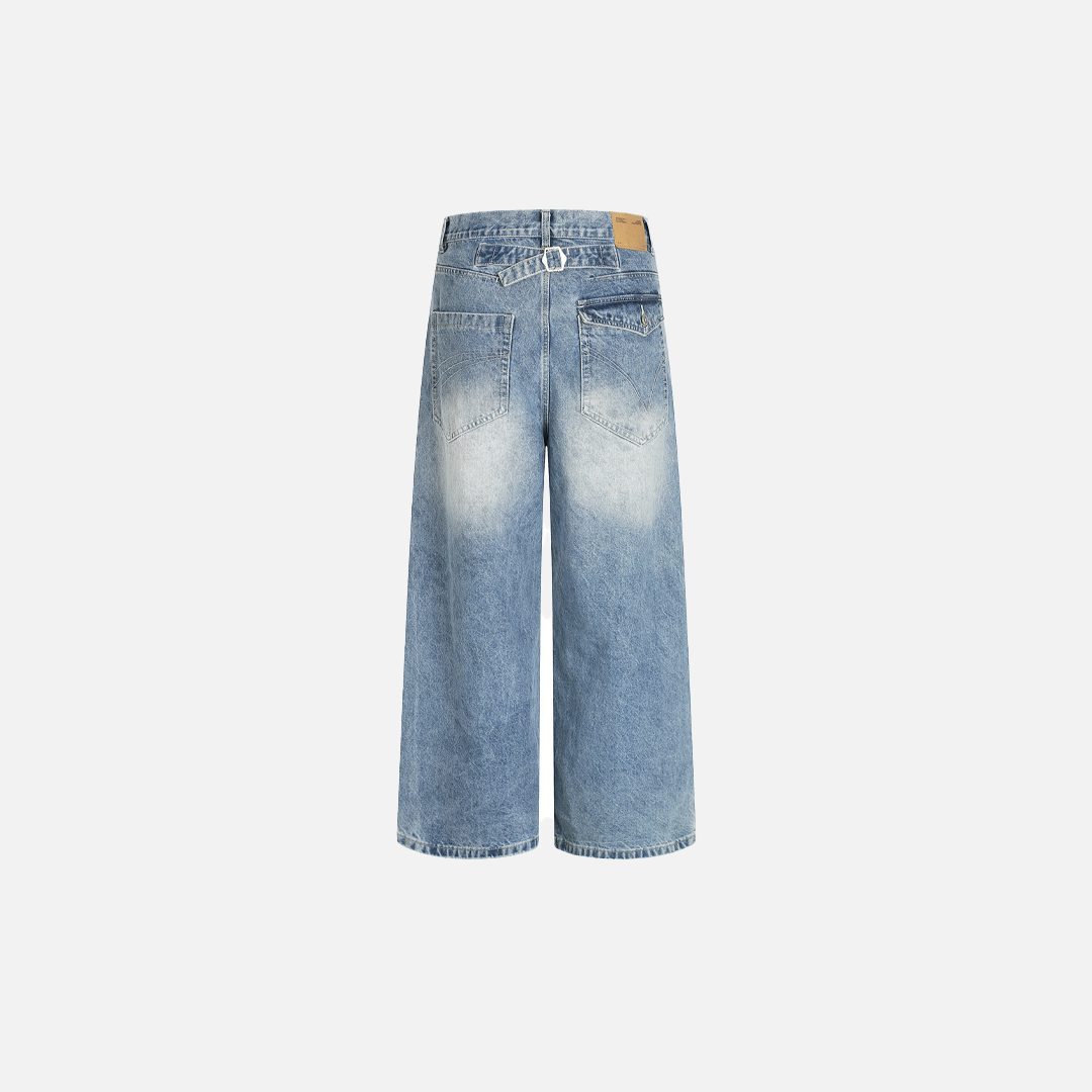 Flattering Distressed Loose Fit Denim Straight Jeans - Luxuryurbanwear