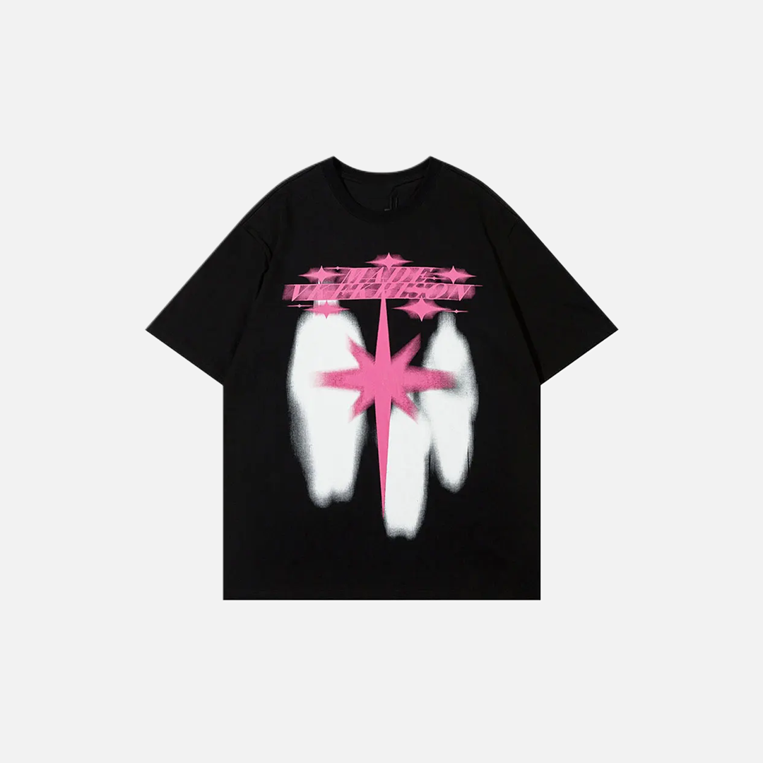 Breathable Shadow Graphic Print Punk Hip Hop T-Shirt - Luxuryurbanwear