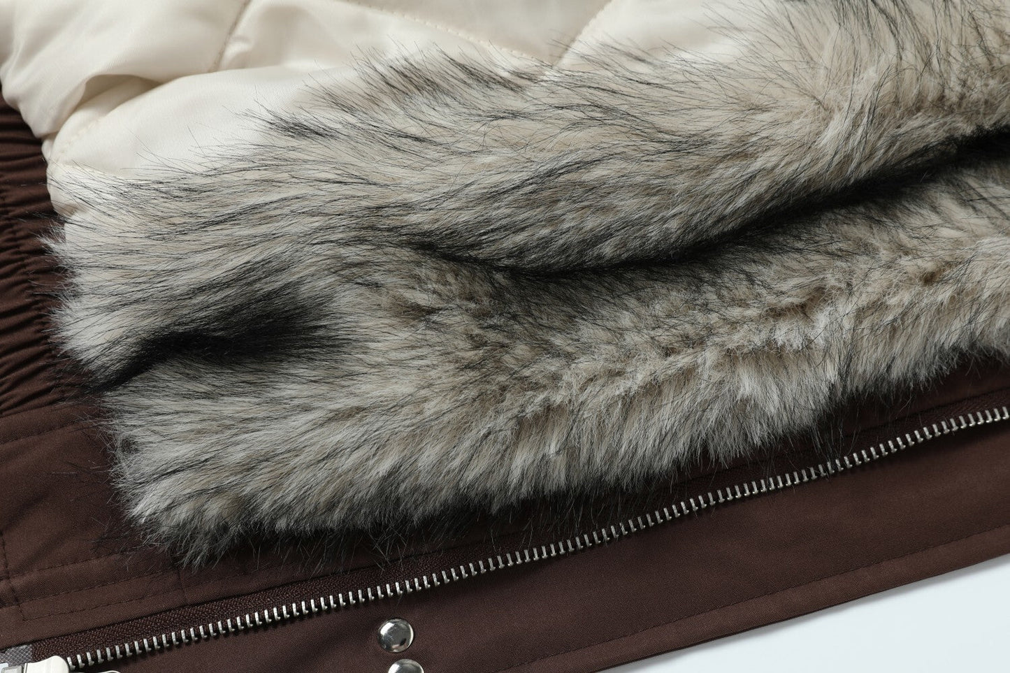 Fur Collar Fleece | Metal Button Coat - Luxuryurbanwear