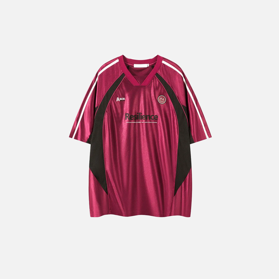 Streetwear Graphic Patchwork Mesh Jersey Sport T-Shirt - Luxuryurbanwear