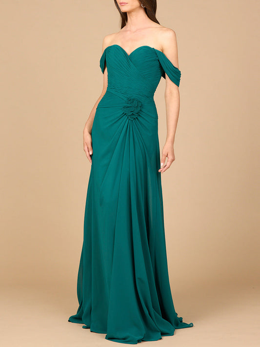 Off Shoulder Chiffon Dress