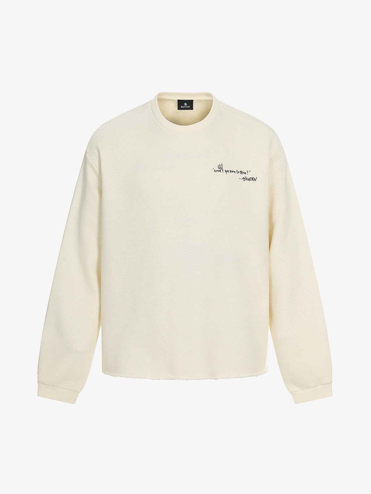 Raw Hem Clean-Fit Crew Neck Pullover