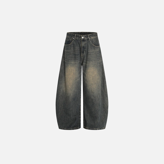 Y2K Streetwear Distressed Wide Leg Denim Jeans - Luxuryurbanwear