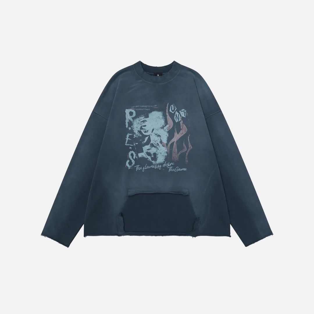 Sweat Patchwork Distressed