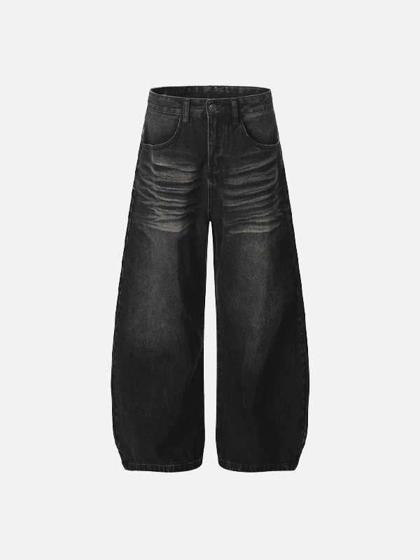Gothic Trendy Distressed Punk Loose Wide Leg Jeans - Luxuryurbanwear