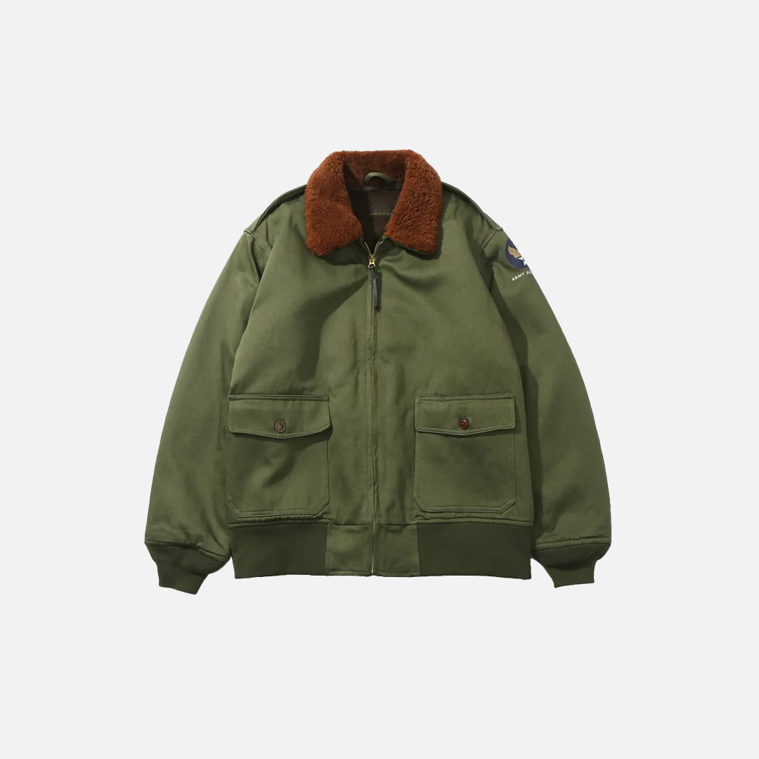 Y2K Luxury Vintage Fur Collar Bomber Jacket - Luxuryurbanwear