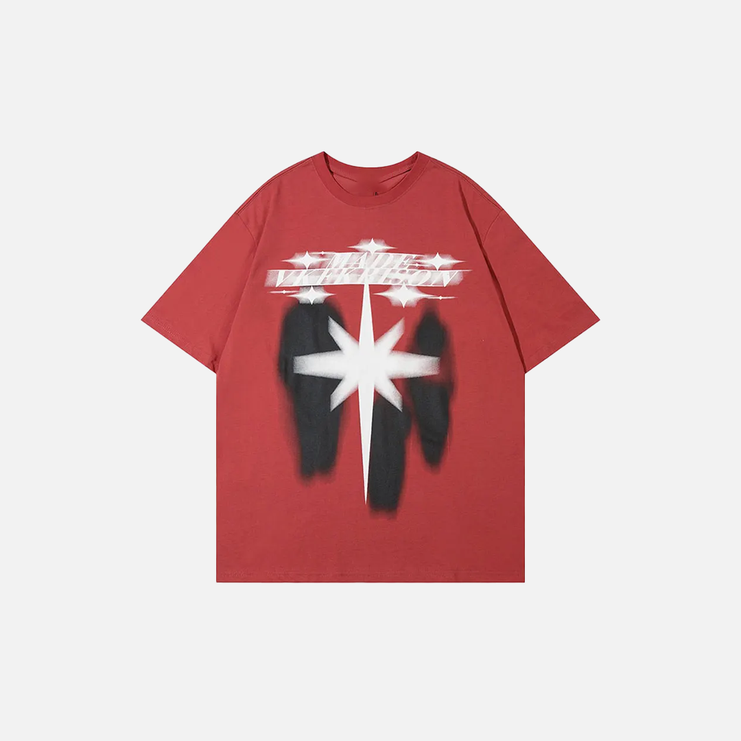 Breathable Shadow Graphic Print Punk Hip Hop T-Shirt - Luxuryurbanwear