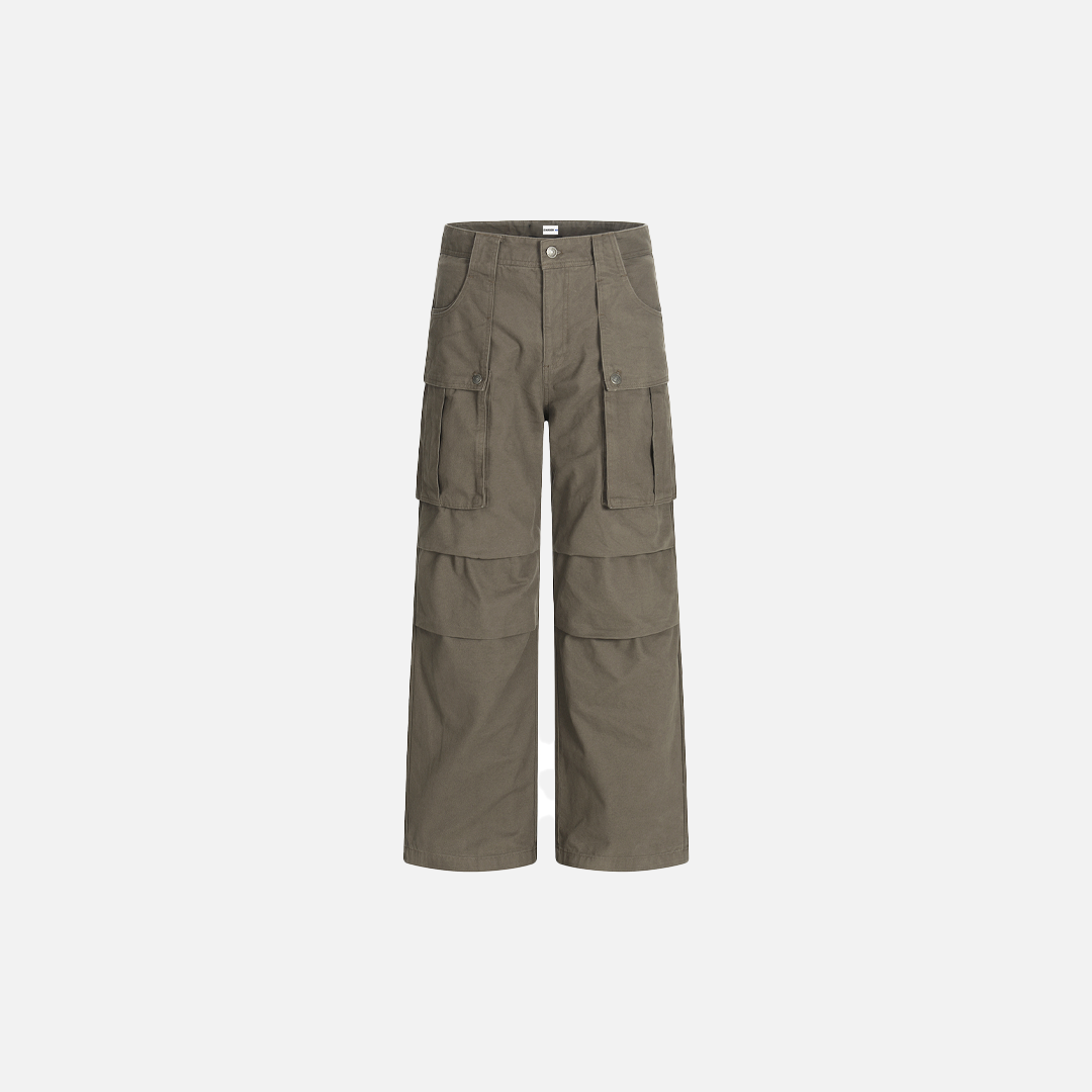 Versatile Loose-Fit Casual Solid Straight-Leg Cargo Pants - Luxuryurbanwear