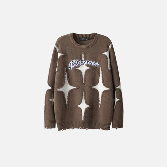 Grunge Hip Hop Knitted Jumper Sweater - Luxuryurbanwear