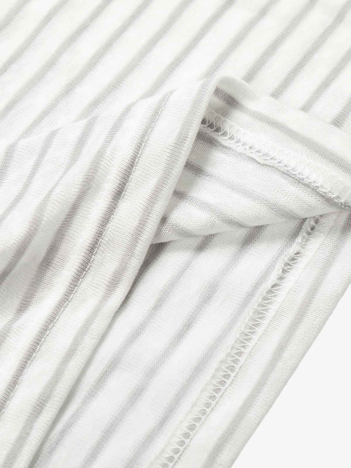 Graphic Print and V-Neck Striped Long Sleeve Hooded T-Shirt
