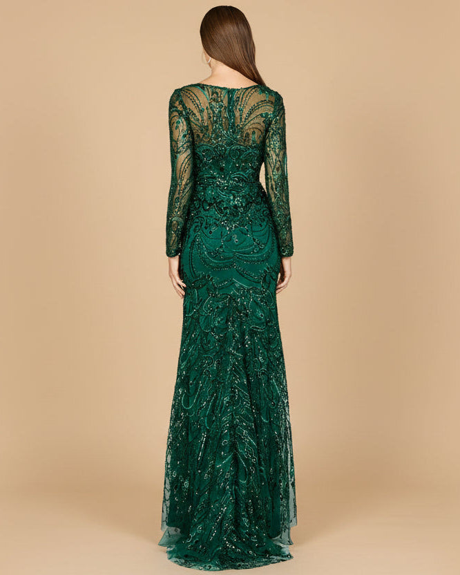 Long Sleeve Lace Gown | 29050