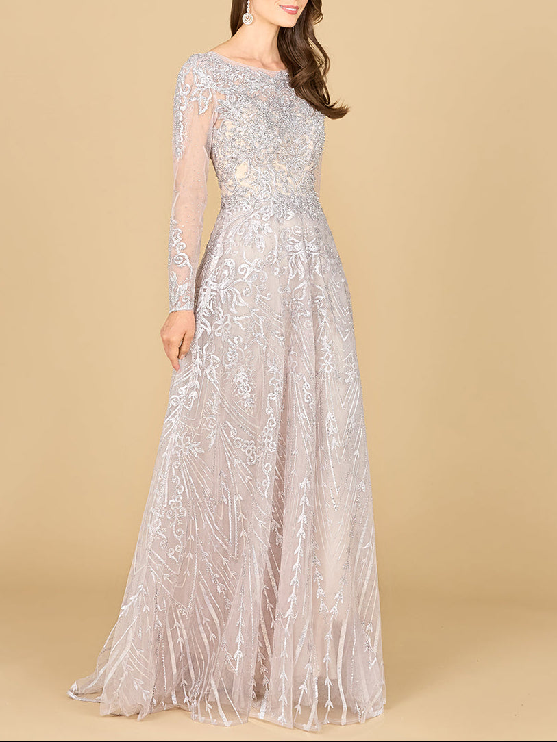 Long Sleeve High Neck Gown | 29154
