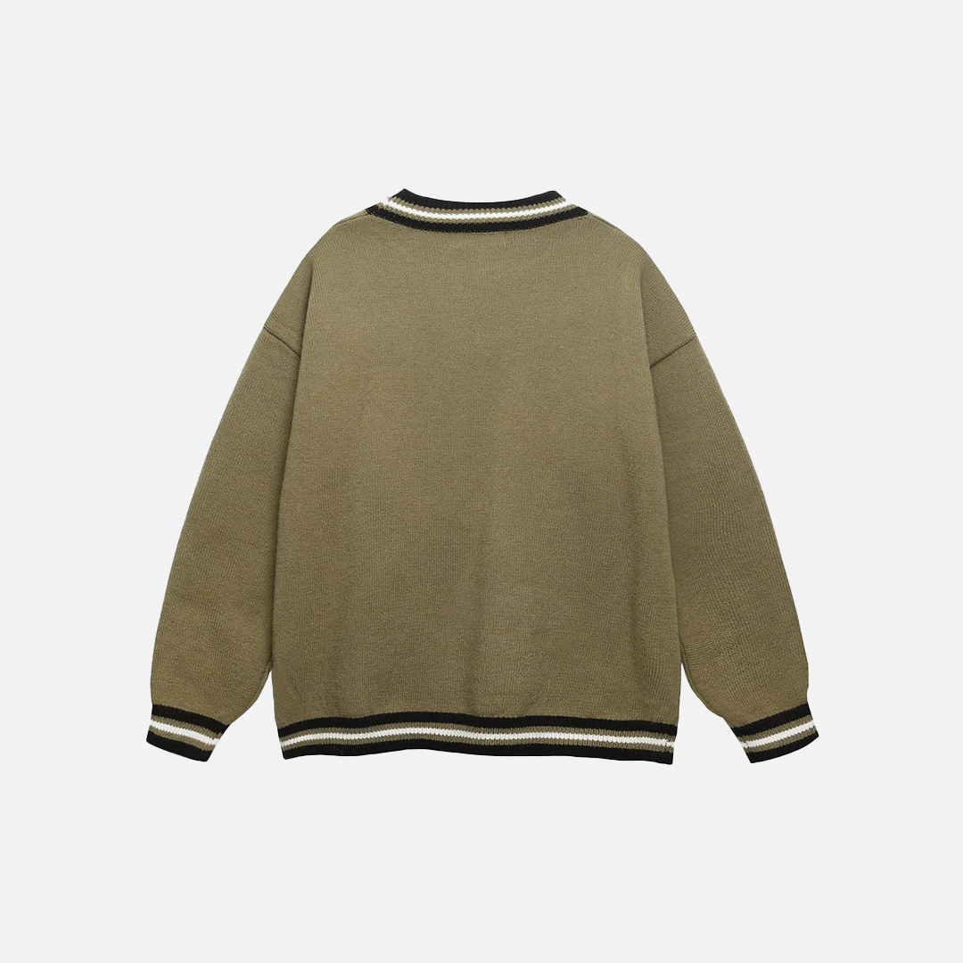 Elevated Cow Print Knit Round Collar Jumpers Sweater - Luxuryurbanwear