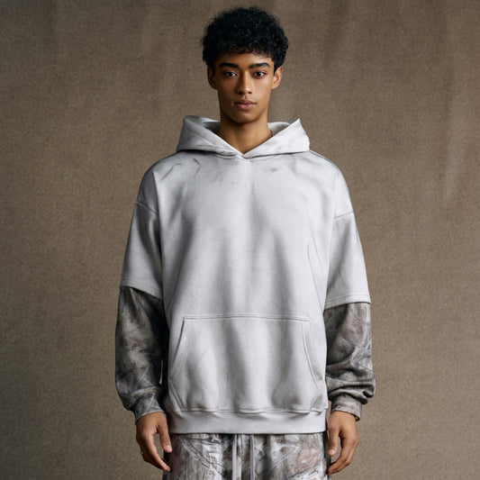 Frosted Camo Sleeve | Oversized Hoodie - Luxuryurbanwear