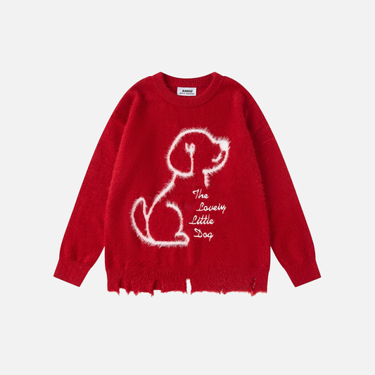 Women Effortless Oversized Ripped Knit Sweater - Luxuryurbanwear