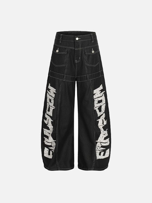Split Design Coated Denim Jeans - Luxuryurbanwear