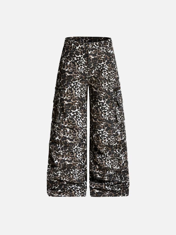 Heavy Industry Leopard Print Wide Leg Pants - Luxuryurbanwear