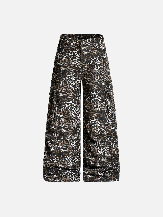 Heavy Industry Leopard Print Wide Leg Pants - Luxuryurbanwear