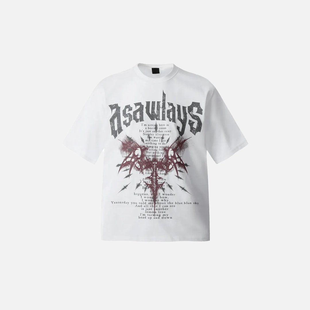 Streetwear Dark Gothic Graphic Printed Oversized T-Shirt - Luxuryurbanwear