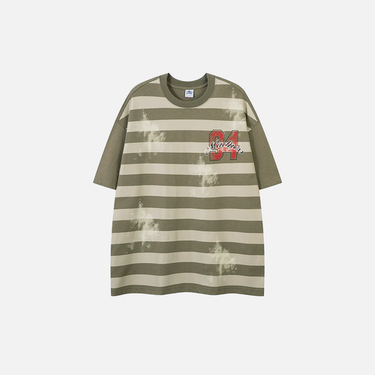 Investment Piece Striped Short Sleeve Cotton T-Shirt - Luxuryurbanwear