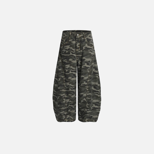 Trendy Retro Camouflage Loose Wide Leg Pants - Luxuryurbanwear