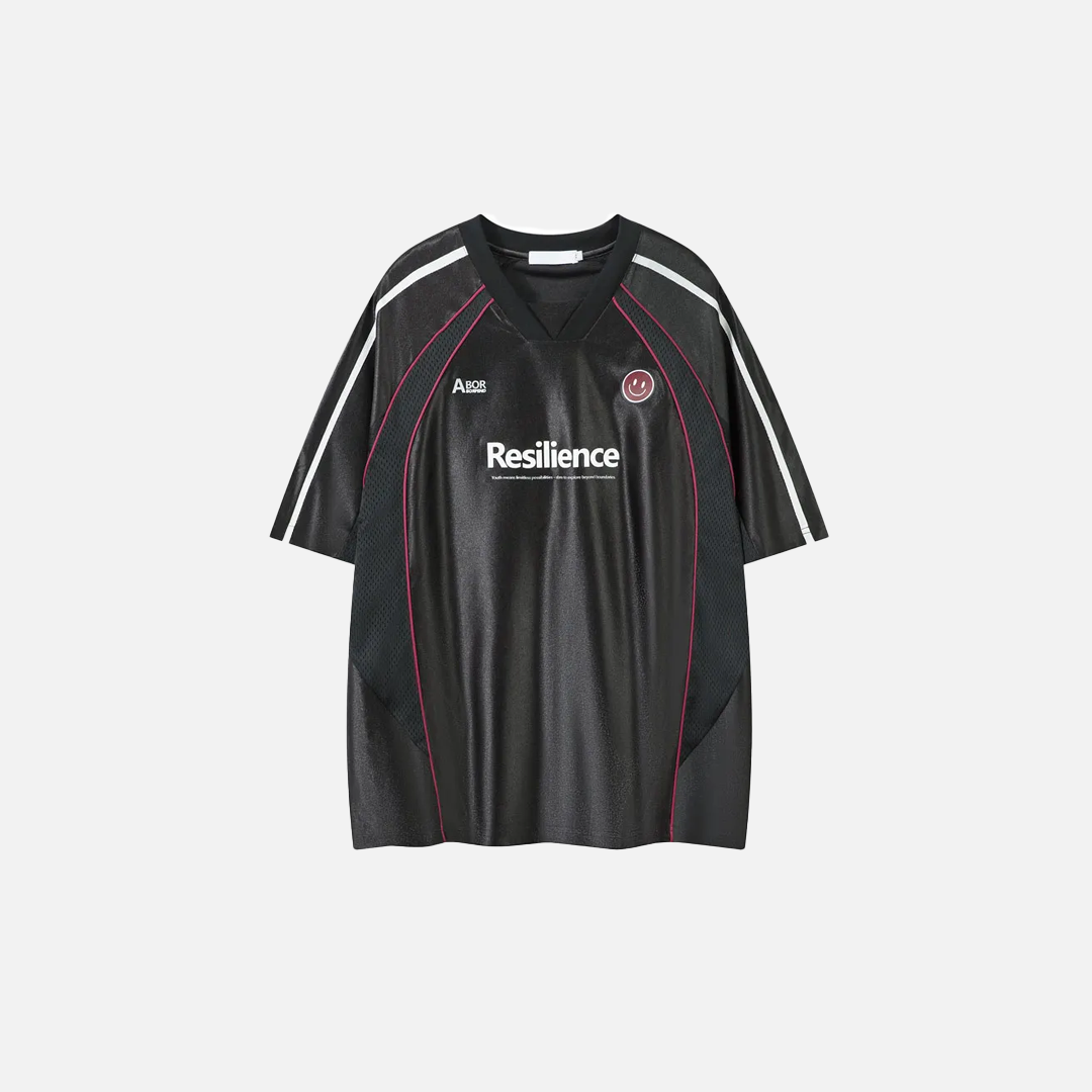 Streetwear Graphic Patchwork Mesh Jersey Sport T-Shirt - Luxuryurbanwear