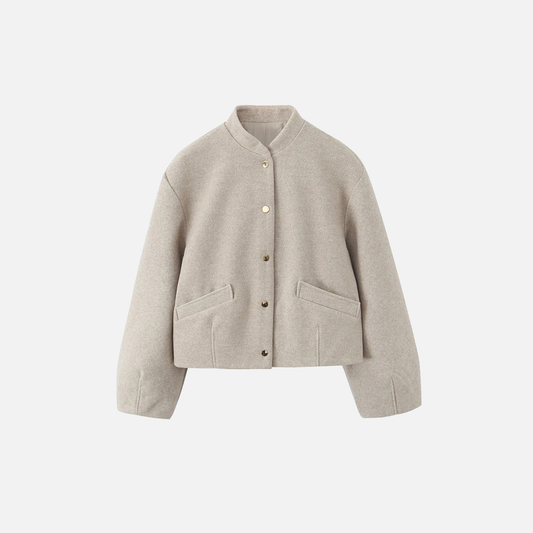 Vintage Solid Color O-Neck Collar Jacket - Luxuryurbanwear