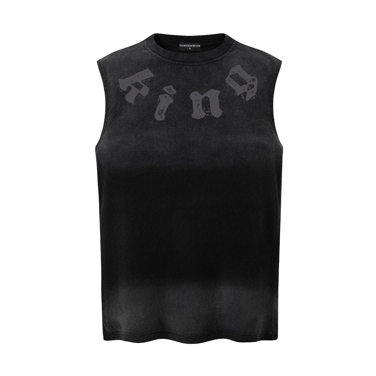 Gradient letter printed vest