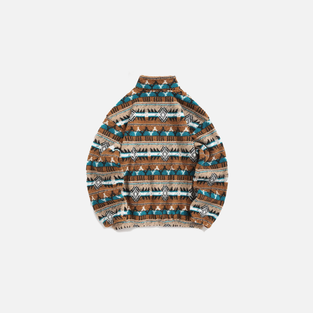 Men's Aztec Print Polar Fleece Sweatshirt - Luxuryurbanwear