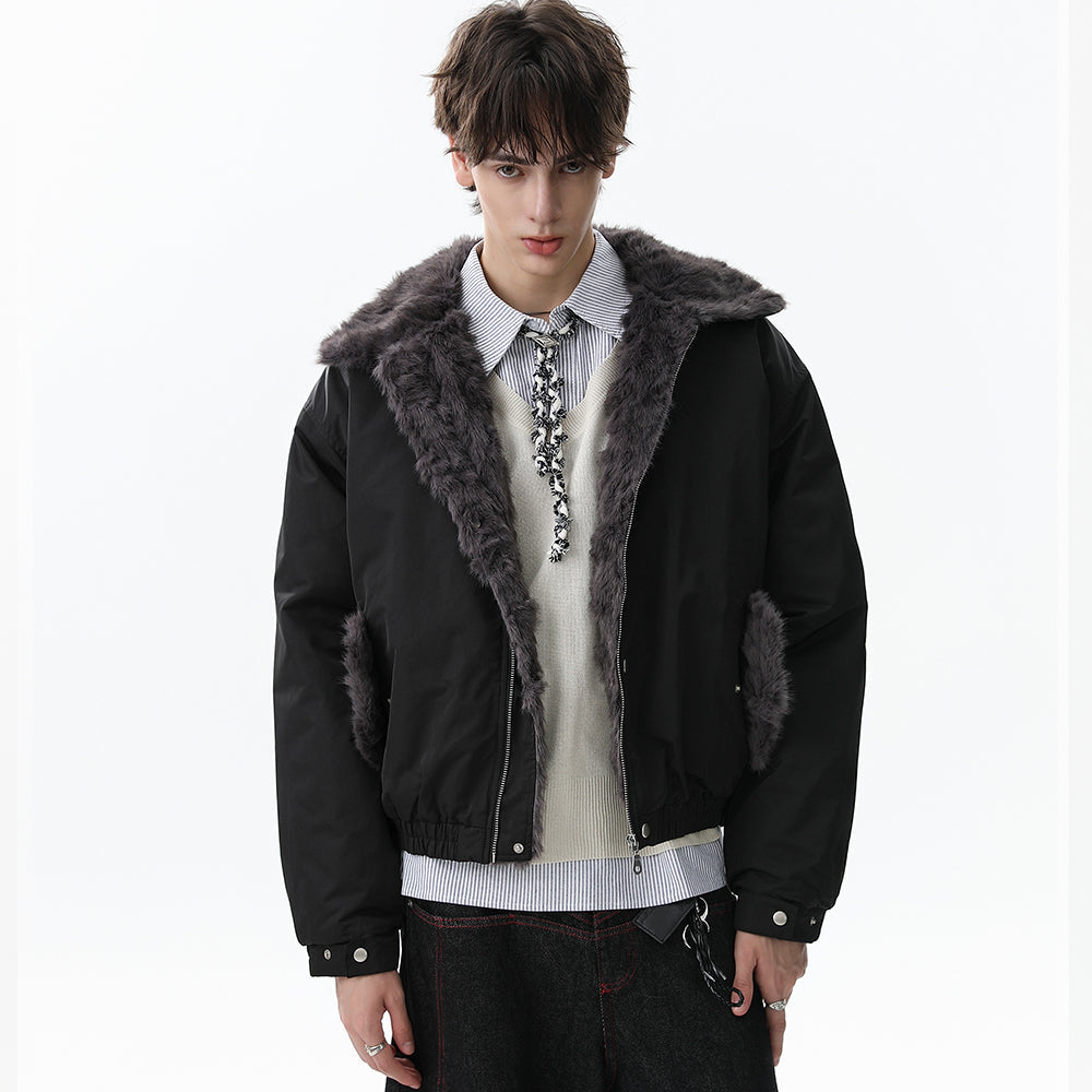 Faux-Fur Collar | Short Winter Jacket - Luxuryurbanwear