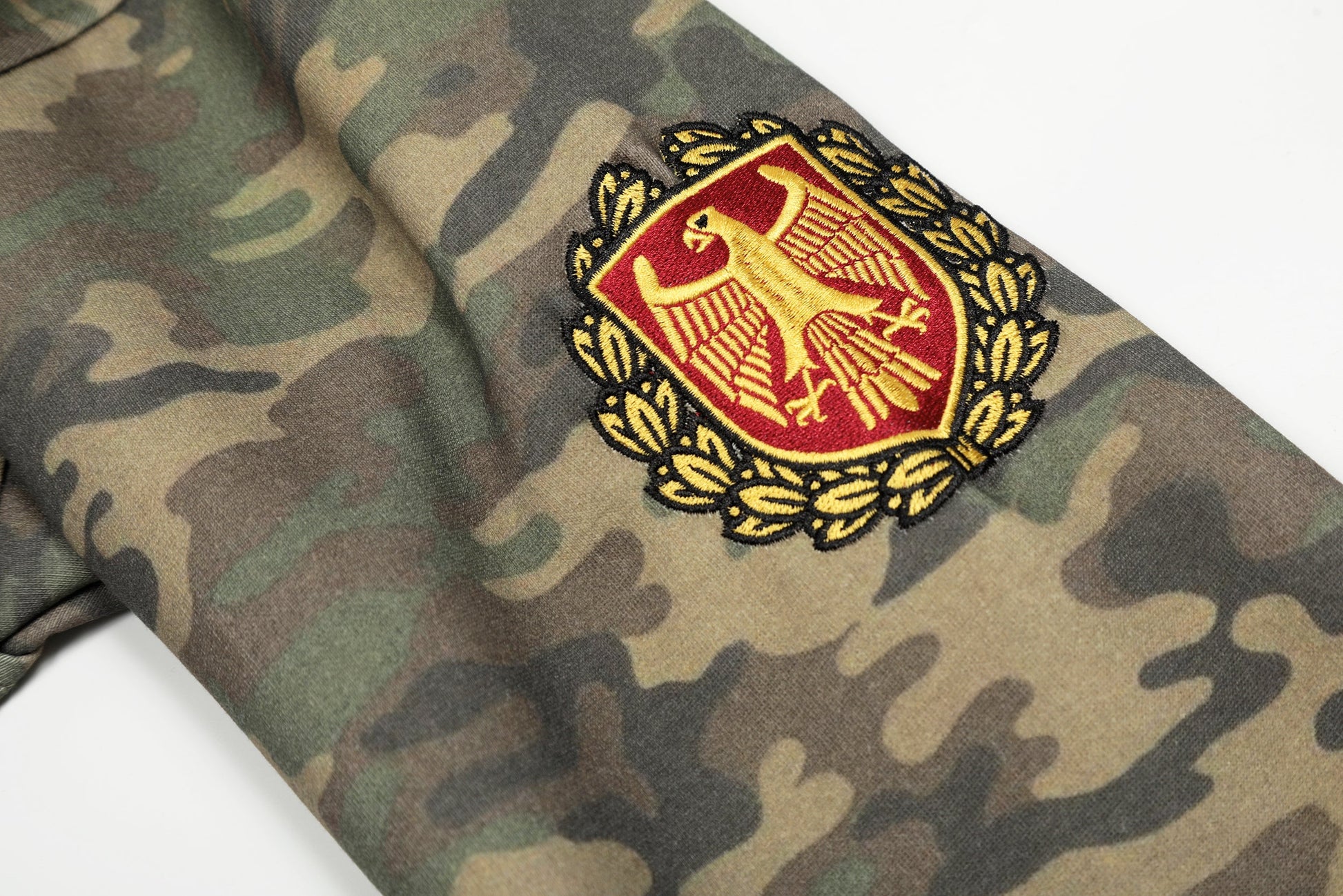 Camo Varsity Patch | Zip Up Hoodie - Luxuryurbanwear